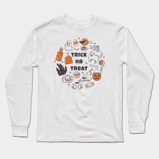 Cute Halloween Doodle Art Long Sleeve T-Shirt